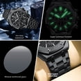 thumbnail image 5 of Reloj de Cuarzo Cronógrafo Octagonal para Hombre, Fase Lunar, Fecha, Luminoso, Reloj de Pulsera de Acero Inoxidable, 5 of 5