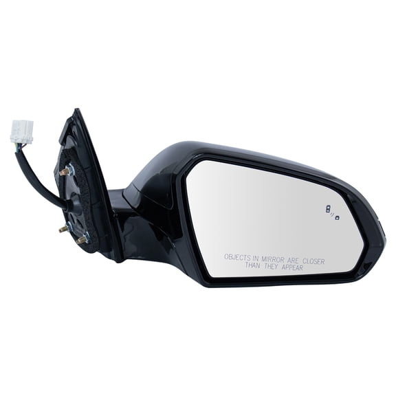 TRQ Passenger Side Power Heated Mirror with Turn Signal Gloss Black Housing Fits 2018-2019 Hyundai Sonata HY1321239