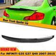 thumbnail image 1 of Rear Trunk Spoiler Wing Lip Black For Infiniti G37 2007-2015 4 Door Sedan  Glossy Black Black Carbon Fiber, 1 of 11