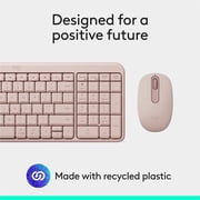 Logitech MK250 Bluetooth Wireless Mouse and Keyboard Combo: Fast & Easy Connectivity, Compact Wireless Keyboard, Ambidextrous Mouse (Rose)