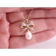 thumbnail image 5 of ORLOV DIAMONDS 14K Yellow Gold Plated 3Ct Pear Cut Pearl Bow Tie Dangle Charm Pendant Free Chain, 5 of 5