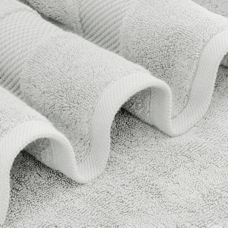 Lavish Home Rio 8 Piece 100% Cotton Towel Set - White & Silver