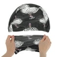thumbnail image 5 of Gorro de natación de nailon con patrón de figura único 1 Pc Negro Blanco, 5 of 5