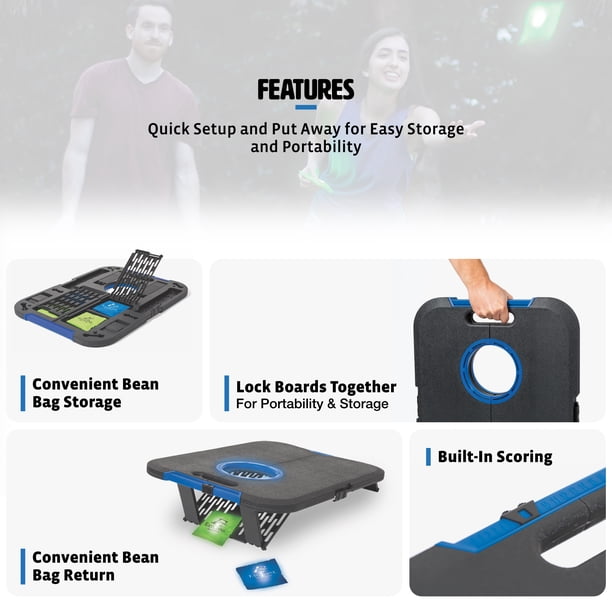 EastPoint Sports Portable Light-Up Cornhole Game: Outdoor Glow in