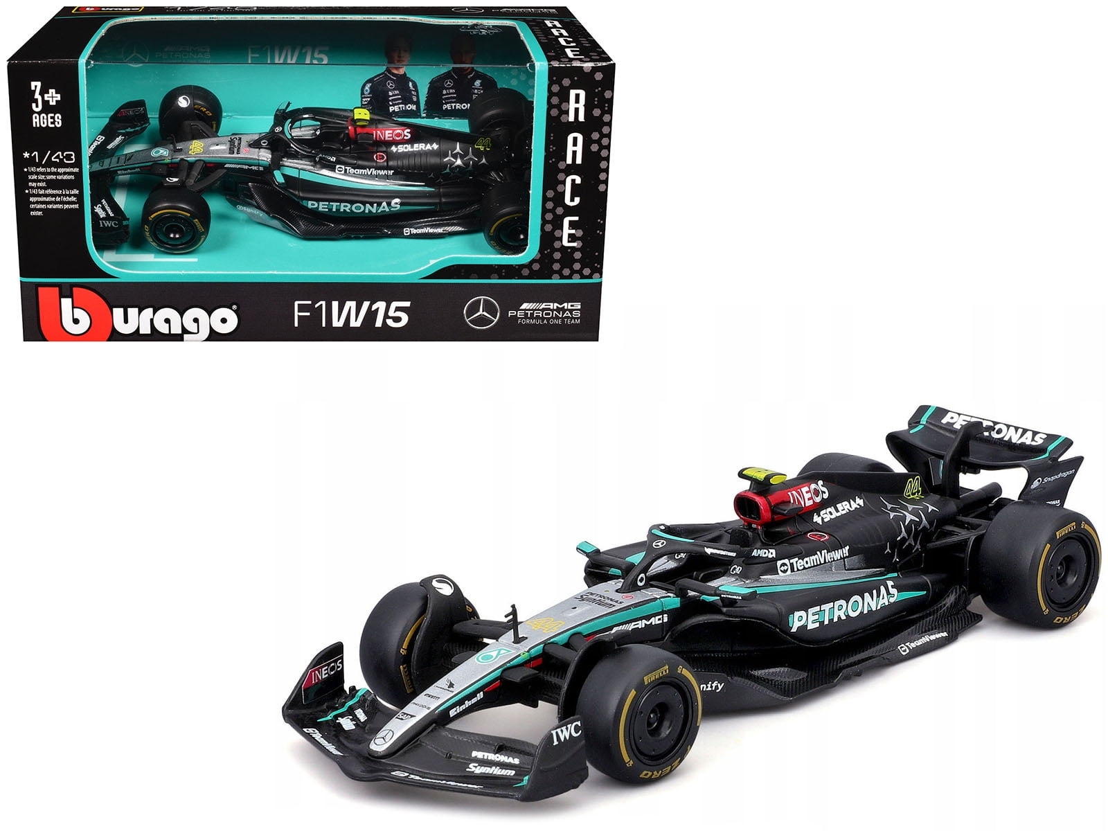 メルセデスAMG F1 W12 1/43 スケール 1:43 Bburago 2021 Mercedes AMG F1 W12 E-Performance #44