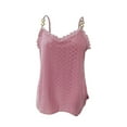 thumbnail image 4 of Pimelu Tank Top for Women Going out Tops for Women Sexy Lace Trim V Neck Metal Strap Tunic Shirts Summer Lightweight Solid Sleeveless Camisole Tops Workout Tank Tops for Women, 4 of 5