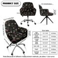 thumbnail image 7 of Xoenoiee Hummingbird Flower Print Velvet Curved Back Dining Room Chair Covers with Arms Stretch Swivel Bar Stool Chair Slipcover, Removable Vanity Kitchen Office Desk Armchair Protector Covers, 7 of 7