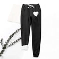 thumbnail image 2 of Lovskoo 2024 Women's Winter Sweatpants Shearling Fleece Lined Love Printing Leggings with Elastic Drawstring Pockets Thick Warm Pants Black, 2 of 9