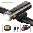 thumbnail image 2 of Juego de luces delanteras de bicicleta 400lm, luz de bicicleta Mtb recargable con luz trasera de 3 modos, luz led para ciclismo Feliz Sencillez, 2 of 5