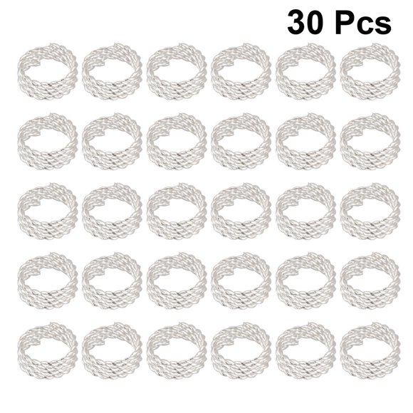 TEHAUX Dreadlock Beads 30Pcs Iron Material Silver Color for Women Hair Styling and Braiding 1.4X1.1X1.1Mm