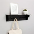 thumbnail image 5 of kieragrace KG Traditional  Foster Wall Shelf with 5 Pegs Black Engineered Wood, 5 of 6