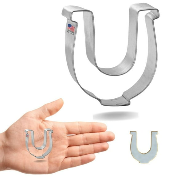 Foose Brand Miniature Horseshoe Cookie Cutter 1.75 in, Tin Plate Steel, Handmade in USA