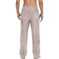 thumbnail image 6 of Men's Pajama Pants with Pockets Sleepwear Lounge Pants Stretch Casual Rose Gold and Golden Stripes, 6 of 6