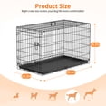 thumbnail image 4 of FDW Large Dog Crate 42 Inch Dog Cage Foldable Metal Kennel with Leakproof Tray Foldable Design Indoor Outdoor Use for Large Dogs,Black, 4 of 8