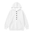 thumbnail image 7 of Luhomi Oversized Sweatshirt for Girls Button up Long Sleeve Pullover Hoodie Kids Fall Winter Fashion Clothes(White,13-14 Years), 7 of 7