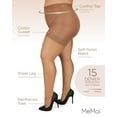 thumbnail image 3 of MeMoi Plus Size Curvy Ultra Sheer Control Top Pantyhose - Womens - Female, 5X-6X, Honey, 3 of 12