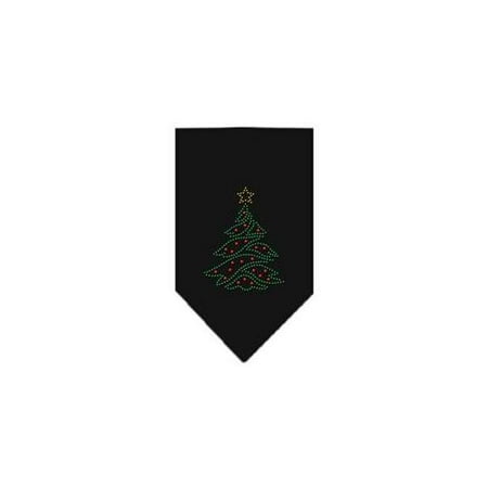 - Christmas Tree Rhinestone Bandana Black Large