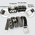 thumbnail image 4 of Maikun Head Skull Buckle Belts for Mens & Womens Shinning Rhinestone Black Belts for Waist Size 31-34", 4 of 7