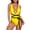 Yellow, variant on Vedolay Swimsuit Cover Ups For Women Women's Plus Size Tie Dye Ruffle One Piece Swimsuit Monokini Swimwear,Hot Pink L