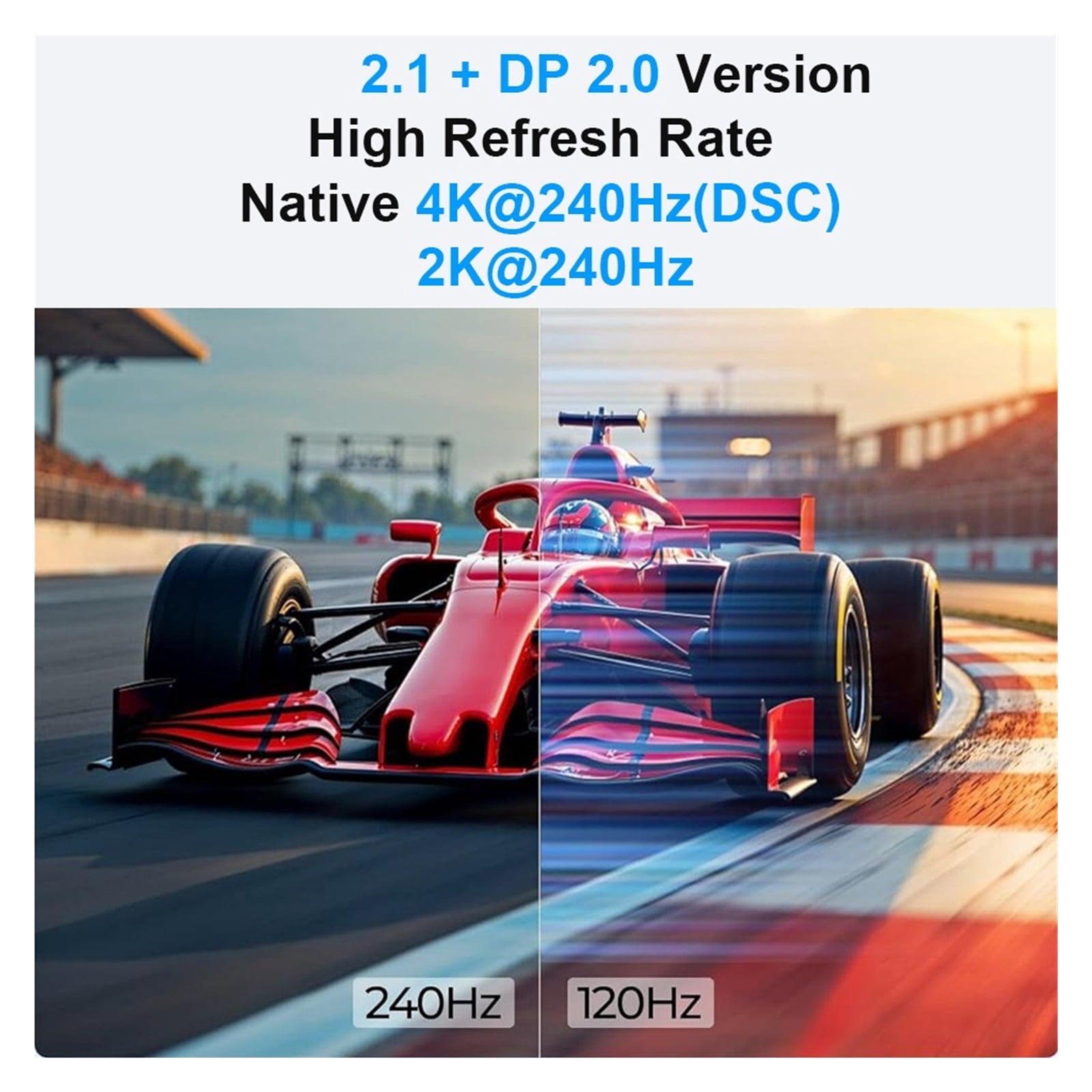 2 Port 4K 240Hz KVM Switch, Dual HD Media Extended Display Hub