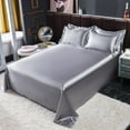 thumbnail image 5 of on Sale Ice Silk Satin Sheets, Queen Size Satin Bed Sheet Set, Cooling Soft and Hypoallergenic Sheets Wrinkle- Piece Thin Bed Sheet Piece - Silver Gray Ice Silk, 5 of 9