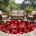 thumbnail image 4 of Round Area Rugs Collection 5 Ft, Valentine's Day Birds Non-Slip Residential Carpet, Love Branches Red Black Buffalo Plaid Indoor Crawling Mats Runner Rugs for Living Room/Dining Room/Bedroom, 4 of 8