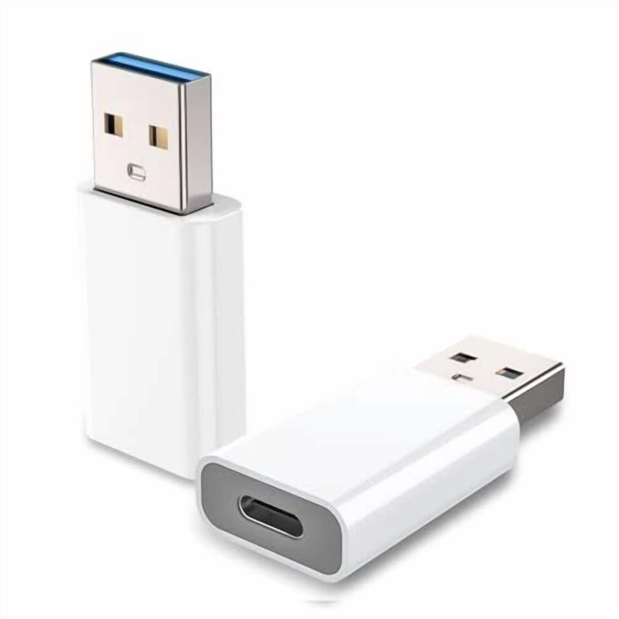 CIRCLE- Usb To Usb C Adapter, Usb C Female To Usb Male Adapter Compatible 2 Pack White
