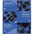 thumbnail image 4 of SPEEDRUN Men's Flannel Hooded Jacket Fleece Sherpa Lined Plaid Shirts Zip Up Sweatshirt Hoodies with 4 Pockets Blue M, 4 of 5