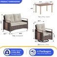 thumbnail image 4 of NestNook 4-Piece Wicker Patio Furniture Set, 4-Seat Conversation Set with Loveseat, 2 Swivel Rocking Chairs, Table, 330lb Weight Capacity, Waterproof, 4 of 9