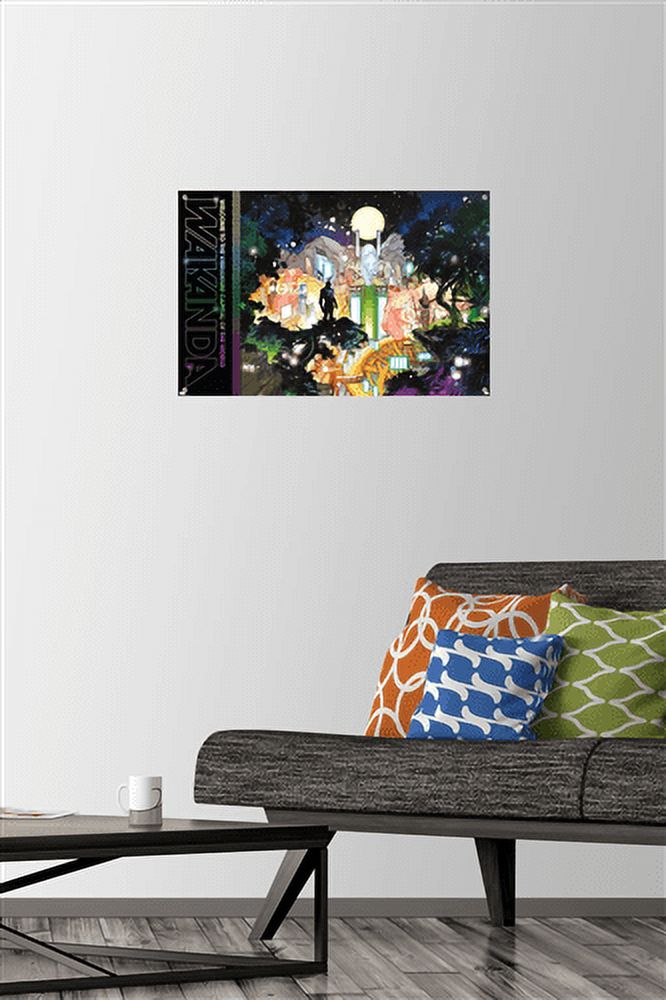 Marvel: Hero Lands - Wakanda 2 Wall Poster with Push Pins, 14.725" x 22.375"