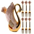 thumbnail image 2 of Fiudx Juego de Tenedores de Fruta Creativos, Tenedor de Postre de Alta Gama, Elegante Cuchara de Café, Decoración de Cocina Multiusos, Elegante Opción de Regalo, Material de Aleación Resistente, Jueg, 2 of 3