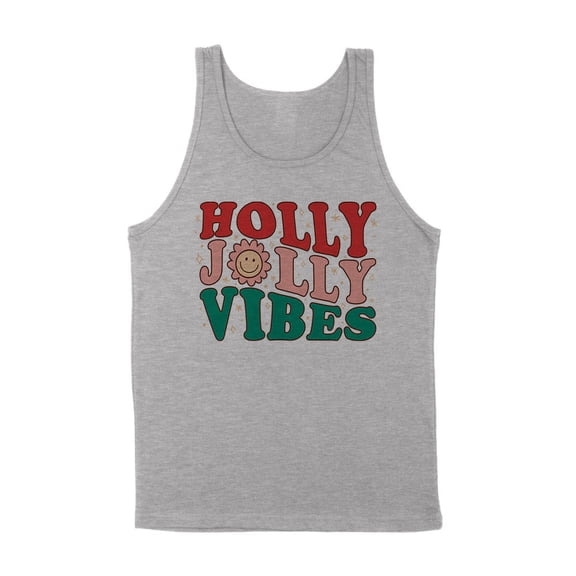 Holly Jolly Vibes Tank Top Unisex 2X-Large Grey