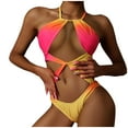 thumbnail image 1 of MKLEKYY Trajes De Baño Mujer Short Women'S Siamese Swimwear Color Gradient Temperament Sexy Backless Beach Bikini, 1 of 5