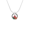 thumbnail image 2 of Delight Jewelry Silvertone Large Orange Fall Leaf Gymnastics Mom Ring Charm Necklace, 18", 2 of 4