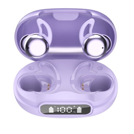 Smart AI Sleep Earbuds, Invisible In-Ear Headphones with Real-Time Translation & ChatGPT, LED Power Display Charging Case, Noise Cancelling Bluetooth Wireless Earphones for Side Sleepers