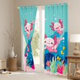 thumbnail image 3 of Manfei Cute Animal Axolotl Curtains Pack of 2 (42x84 Each) for Boys Girls,Kawaii Salamander Curtains Blackout,Cartoon Ocean Wildlife Bedroom Curtains,Breathable Home Decor, 3 of 6