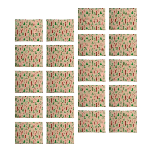 20 piezas de papel de regalo navideño, papel de embalaje para ramos de fiesta navideña Árbol de Navidad
