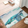 thumbnail image 4 of Sea Turtle Bathroom Rug Nautical Turtle Non Slip Bath Mat with Underwater Seashell Bathroom Accessories 16"X24'', 4 of 8