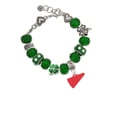 thumbnail image 2 of Delight Jewelry Acrylic 3/4" Red Megaphone - Green Irish Luck Bead Charm Bracelet, 7.5", 2 of 4