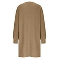 thumbnail image 6 of AUNVITO Women's Solid Casual Long Sleeve V-Neck Dress with Side Pockets, 6 of 9