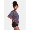 thumbnail image 4 of LMLYSoH Women's Summer T-Shirt Casual Loose Fit Stylish Striped Crew Neck Short Sleeve Drop Shoulder Tops, 4 of 8