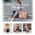 thumbnail image 5 of Tote Bag for Women - Dogs with Flowers Shoulder Bag - Large Utility Work Duffle Bag with Zipper Handbag for Travel, Work, Sprots, 5 of 5