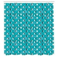 thumbnail image 3 of Ambesonne Turquoise Blue Shower Curtain, Penguins, 69"Wx75"L, Dark Turquoise Dark Grey, 3 of 5