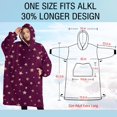 thumbnail image 4 of Oversized Wearable Blanket Hoodie,Purple Christmas Star Pattern Sherpa Blanket Hoodie with Super Pockets,Super Warm Fuzzy Pullover for Women & Men, 4 of 6