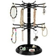 thumbnail image 4 of Multifunctional Rack Jewelry Organizer - 2 Tier Rotating Bracelet Display Stand with 16 Hooks Adjustable Height Stable Base & Ring Holder for Keychains, 4 of 8