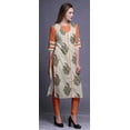 thumbnail image 3 of Bimba Long Straight Kurti For Women Printed Indian Rayon Slub 3/4 Sleeve Tunic, 3 of 6