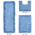 thumbnail image 5 of Better Trends 3 Piece Bathroom Rug Set 100% Cotton, Extra Soft, Water Absorbent & Non Slip Bath Mat, Ruffle Border, (Blue) Shaggy Border Collection, 5 of 5