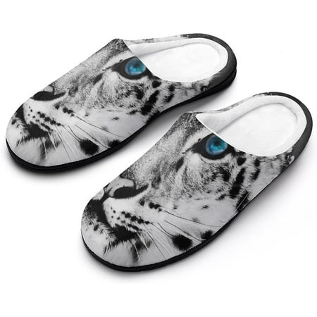 

Snow Leopard Women s Cotton Slippers Funny Printed Non Skid Rubber Soles
