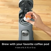 Ninja Pods & Grounds Single-Serve Coffee Maker, K-Cup Pod Compatible, 3 Brew Styles, PB040WMGY, Steam Gray