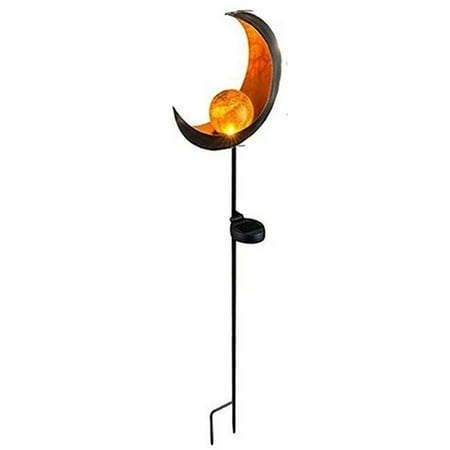 

Sardfxul Cracked Glass Ball Pile Flame Solar Lawn Lamp Solar Powered Garden Spike Lights
